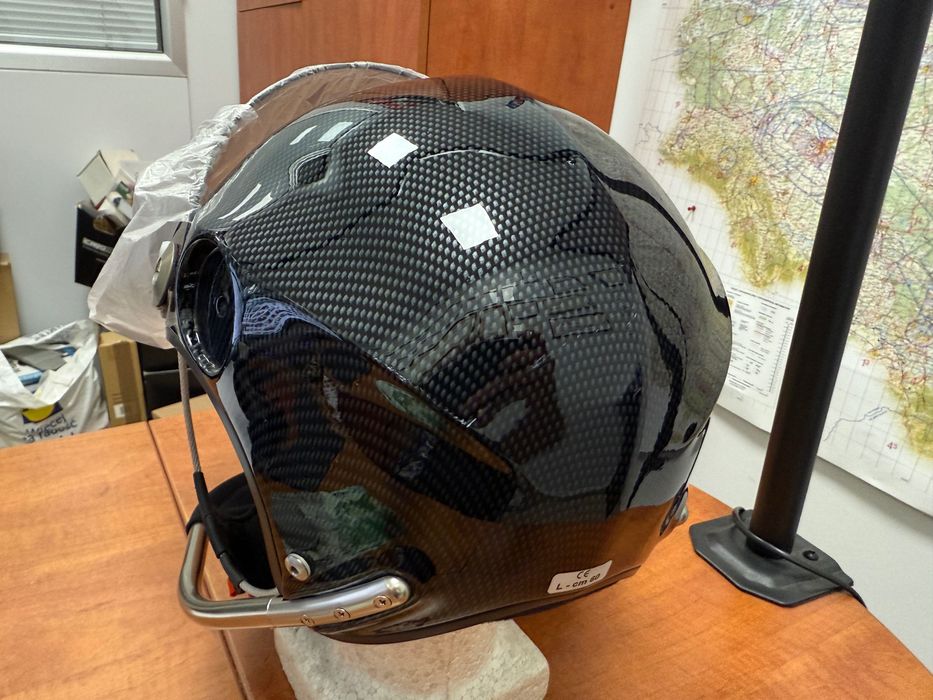 Kask paralotniowy motolotniowy Icaro Rollbar L czarny ze szczęką szybą