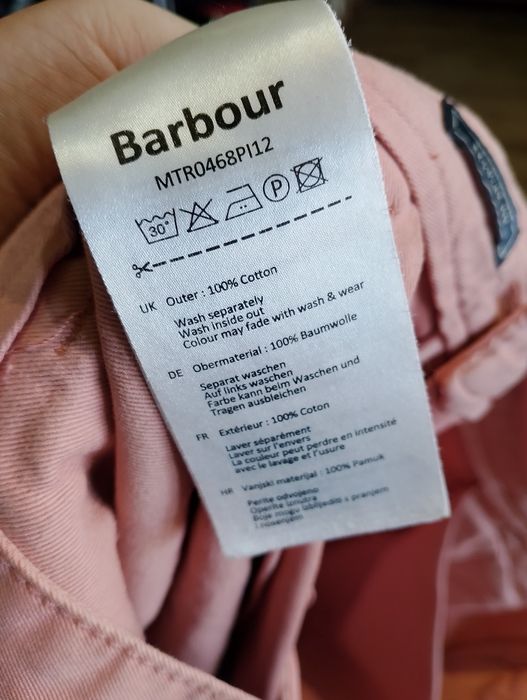 Różowe Męskie Spodenki Szorty Chino Barbour Utility Clothing