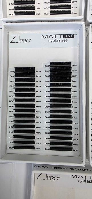 Rzęsy ZJpro matt line Skręt D, grubość 0,07 czrne