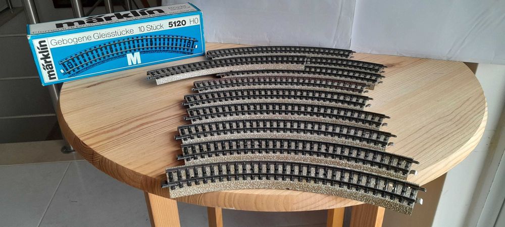 Lote de 10 vias M -Marklin 5120- Escala H0, novas, na caixa original