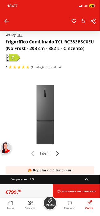 SELADO! Frigorifico combinado TLC 382Litros