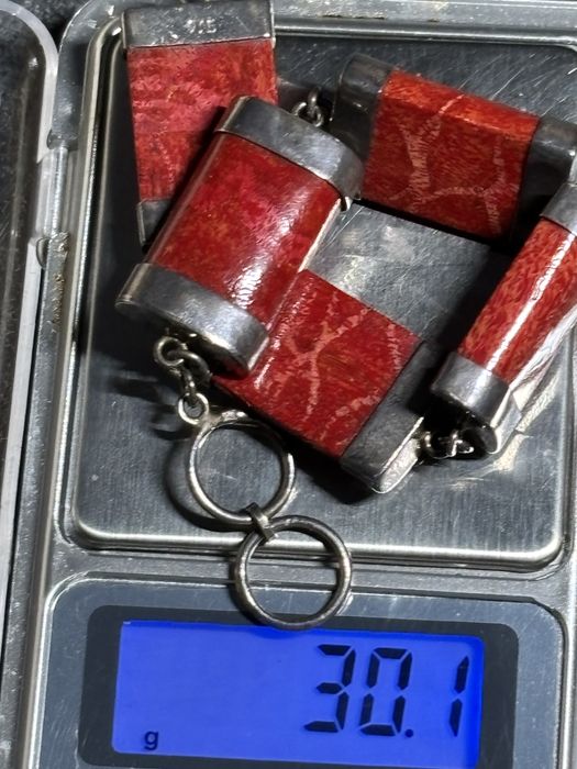 Bransoletka koral vintage 925