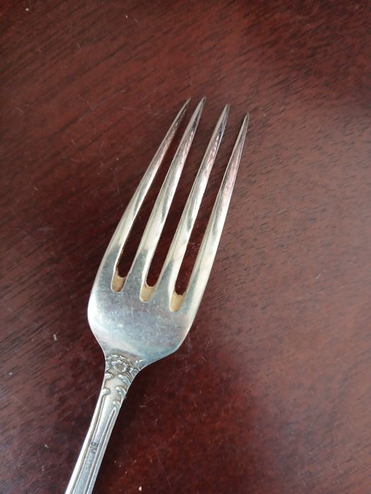 Przedwojenna Warszawa Pelowski posrebrzany widelec