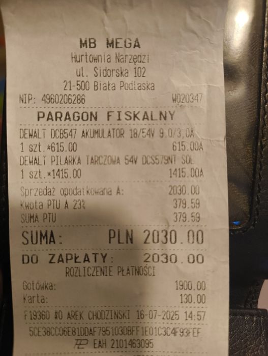 Pilarka tarczowa akumulatorowa DeWalt DCS579 + walizka + bateria 9ah