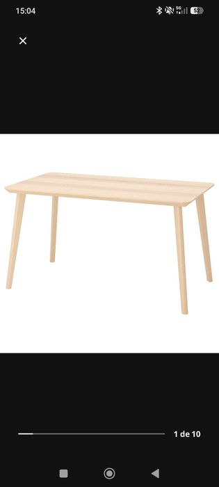 Conjunto de mesa  e 6 cadeiras (incluí capas bege)