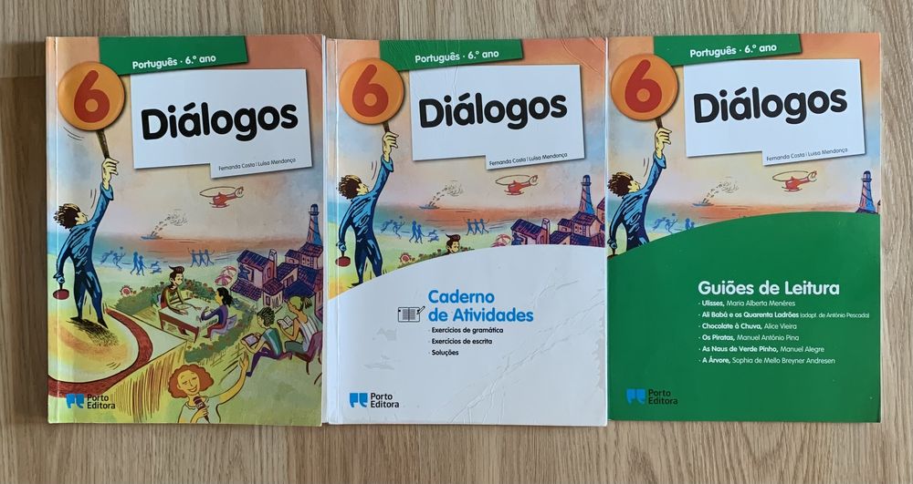 Manual, Caderno e Guiões Portugues 6 ano