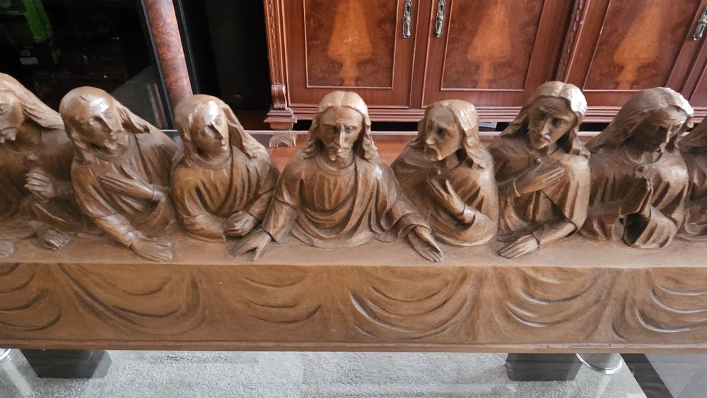 Última Ceia - Escultura em Madeira