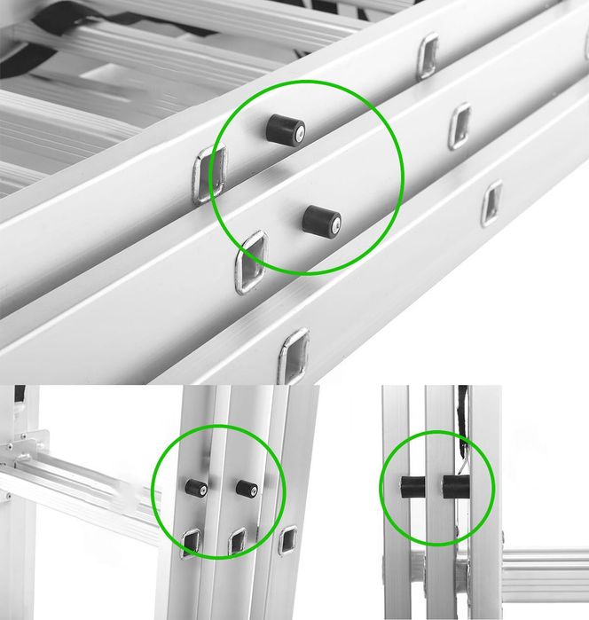 PREMIUM! Drabina Aluminiowa 7,10 m do 150 kg! 3 częściowa (3x9) + Hak!