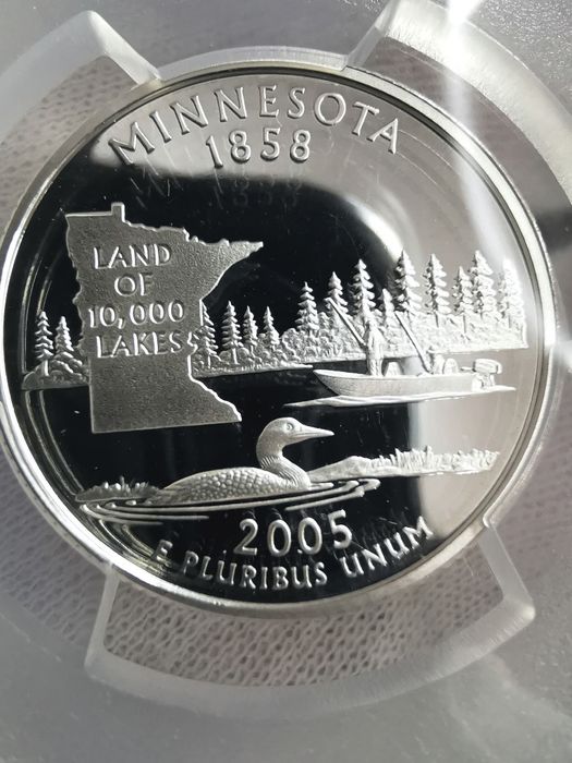 США 25 центів 2005р. - 50 штатів." MINNESOTA". СРІБЛО. СЛАБ.