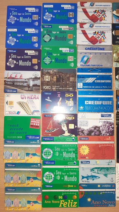 Cartões telefónicos da década de 90