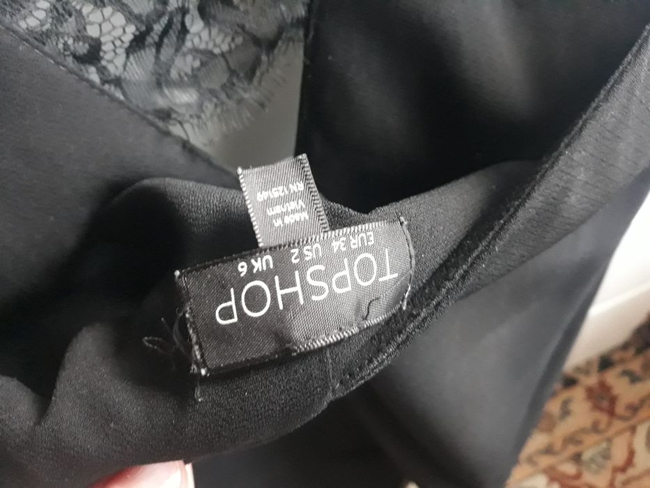 nowa czarna sukienka Topshop z koronką 34 XS