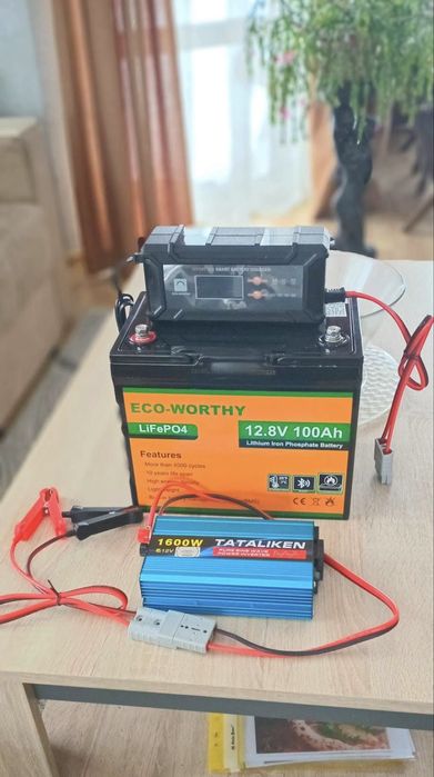 Акумулятор/комплект LiFePO4 ECO-Worthy 100Ah/зарядний пристрій/ інвентор.