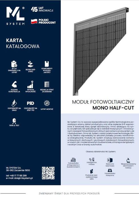 Moduł Fotowoltaiczny ML System 400 W [1722x1134x30] Full Black SLIM