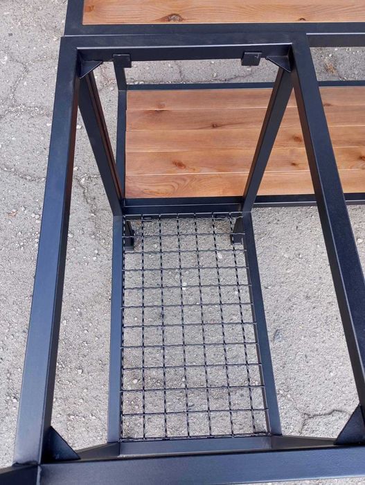 Мангал LOFT стаціонарний з навісом, дровницею  Обідня BBQ зона із мангалом (11 пазів)