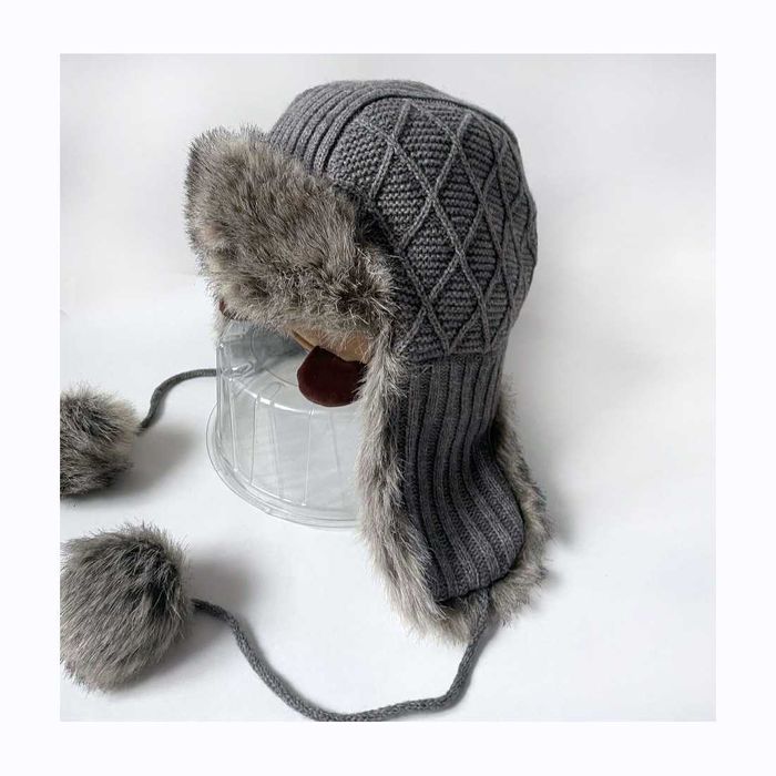 Шапка-вушанка Surell зі штучним хутром на зав'язках р. 60