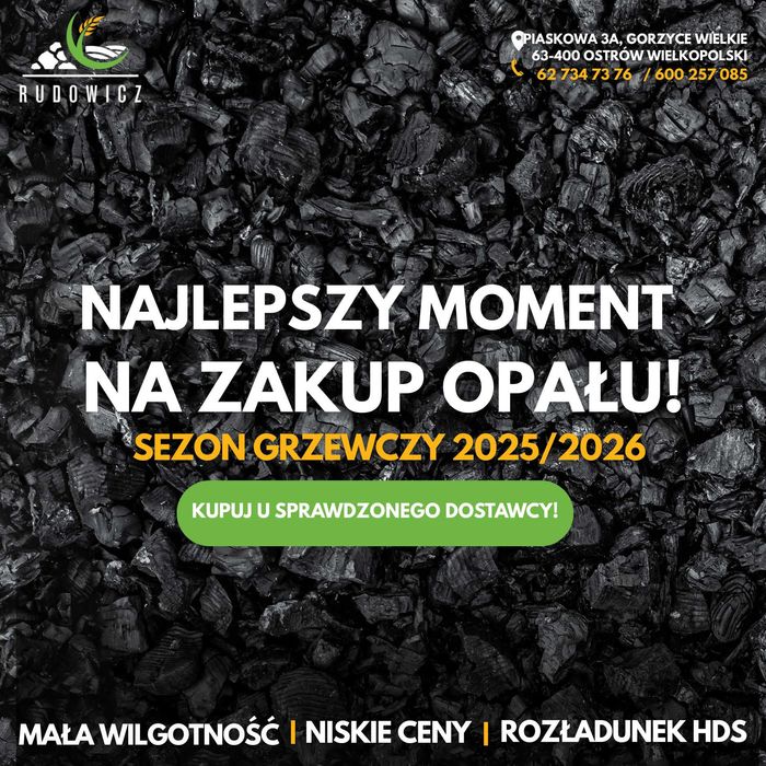Węgiel groszek  polski,orzech, kostka  skład opału RUDOWICZ