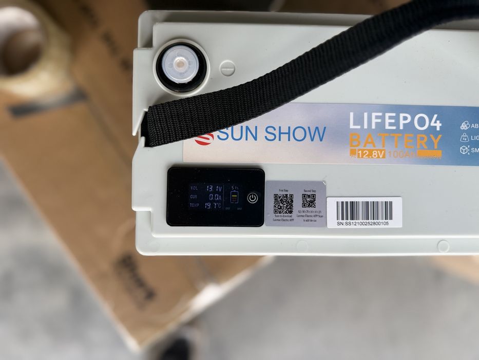 Акамулятор Lifepo4 12V100 Блютуз залізо-фосфатний Sandisolar 5 років гарантії!