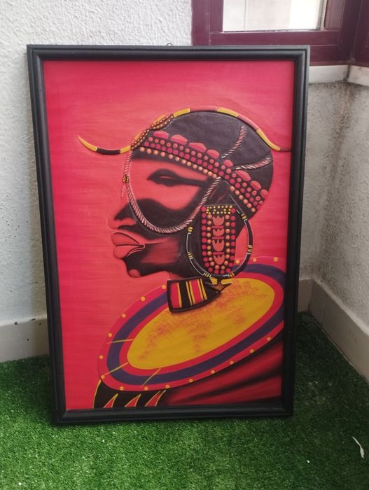 Quadros africanos decorativos com alto relevo