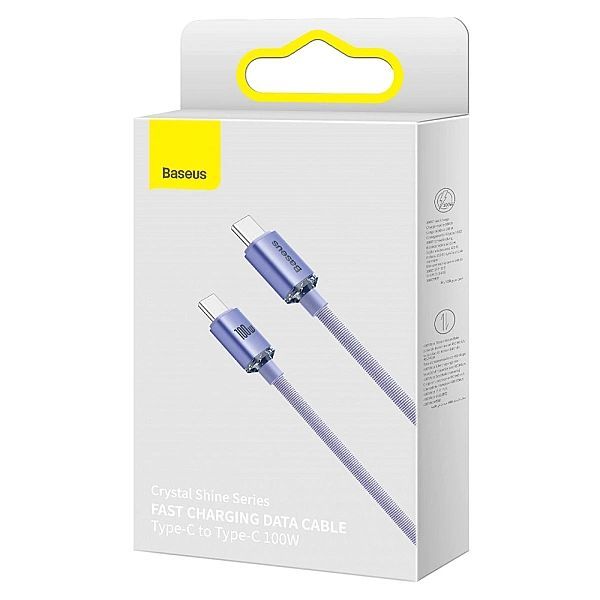 Kabel Baseus Cajy Usb-c - Usb-c Pd 100w 5a 480Mb/s 1,2m - fioletowy