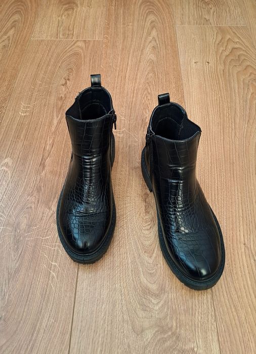 Черные женские демисезонные ботинки челси полуботинки ботильоны