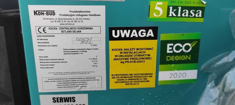 Kocioł / piec SETLANS SELVAN 21kW 5 klasa