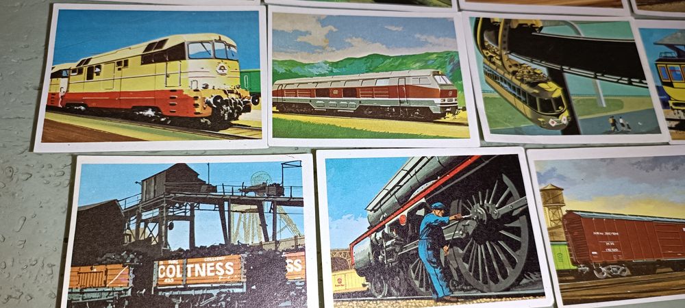 Lote de 15 antigos cromos Os Comboios