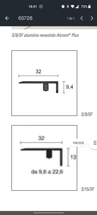 Perfil para pavimento em madeira ou laminado PROFILPAS 1.80m carvalho