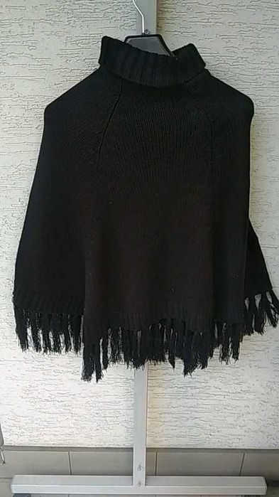 Czarne Ponczo M/L