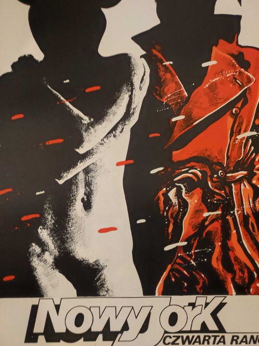 Plakat filmowy "Nowy Jork, czwarta rano" projektu Witolda Dybowskiego