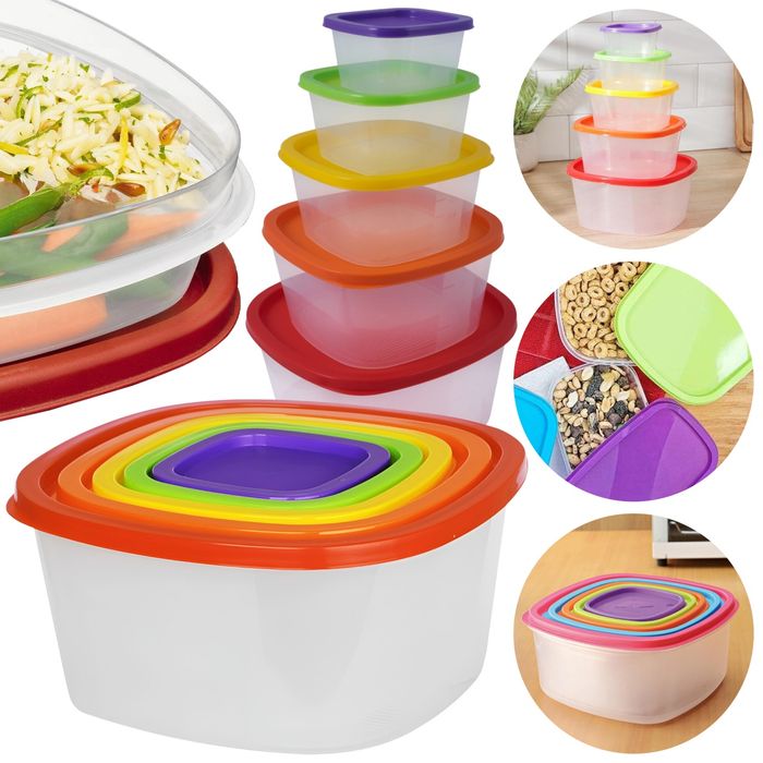 Pojemniki 5szt na żywność z przykrywką