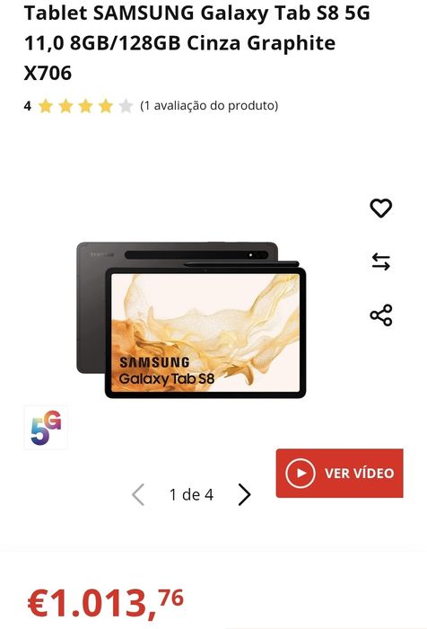Tablet Samsung S8 128GB 5G