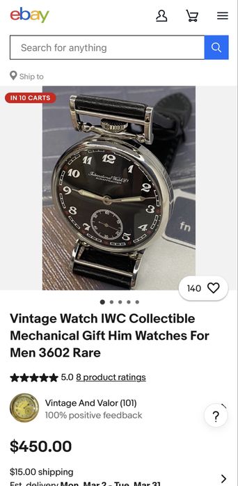 Годинник IWC молнія марʼяж (марьяж)
