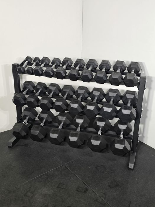 Zestaw hantli Hex od 2.5 kg do 30 kg ze stojakiem