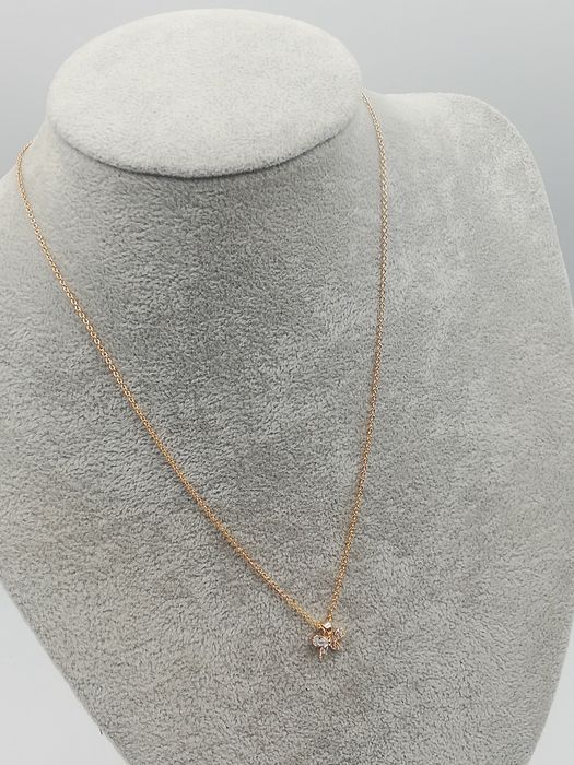 Celebrytka pozłacana 14 karatowym złotem Xuping cyrkoniowa kokardka