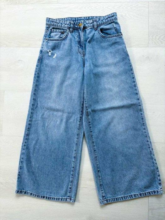 Niebieskie bardzo szerokie Jeansy Relaxed Fit Next 158 13 lat