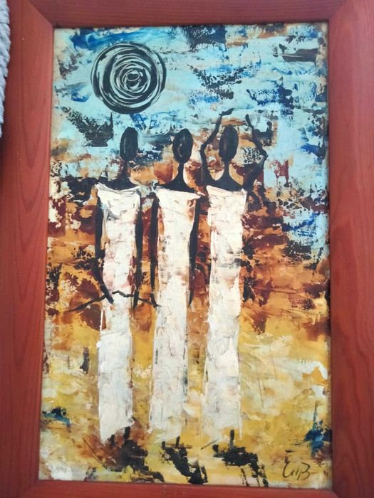 Obraz w brązowej ramie