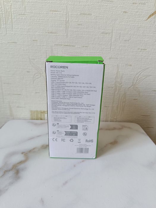 Power bank Rocoren 100w, 20000mAh