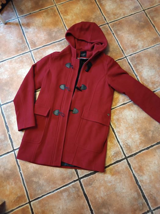 Kurtka wełniana budrysówka college preppy krótki płaszcz