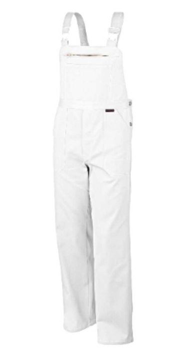 Nowe spodnie robocze ,malarskie ogrodniczki Qualitex białe mocne 320 g