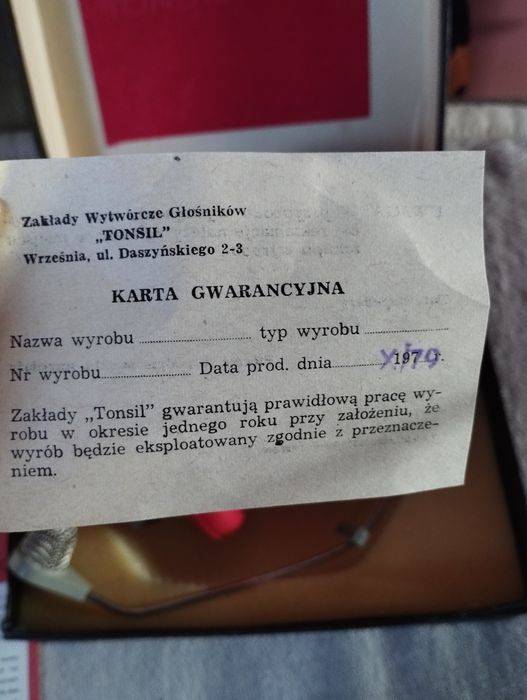 Słuchawki UNITRA Tonsil 52 sn nowe gwarancja 1979