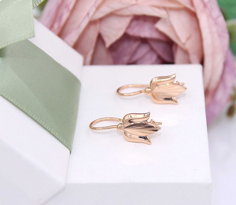 Złote kolczyki p.585/3,97g - różowe złoto