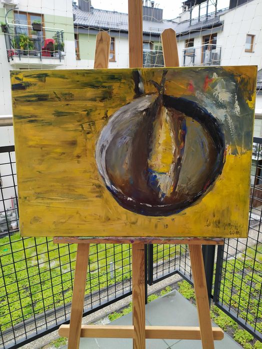 Obraz olejny na płótnie ,,Martwa natura z rybą" 70x50 cm