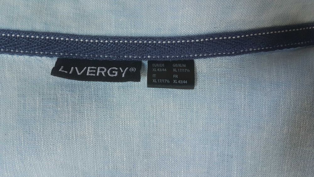 мужская рубашка LIVERGY XL 43/44    45%кotton+55%лен