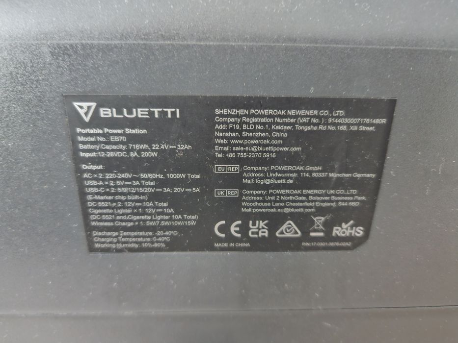 Bluetti PowerOak EB70