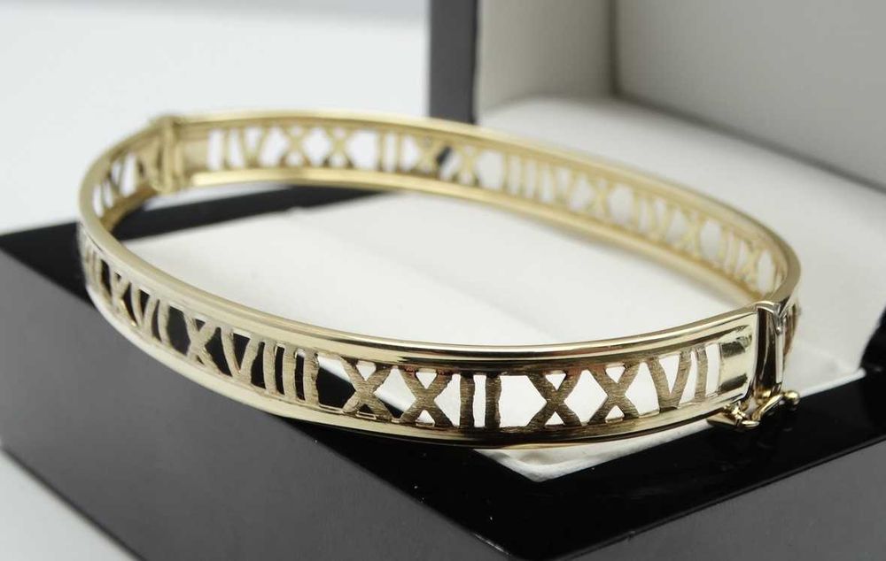 Piękna Złota Bransoletka Sztywna 11,52g P585 6,5cm/5cm