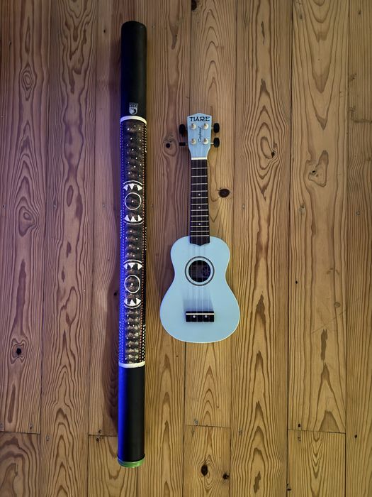 Instrumentos — Ukulele + Rainstick