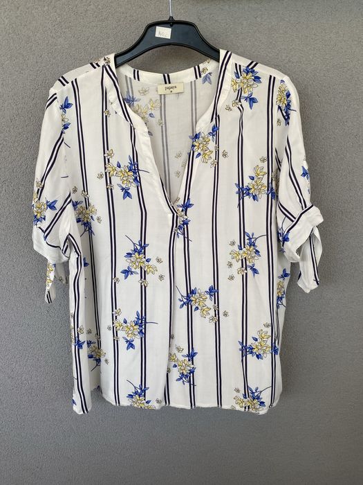 Wiskozowa bluzka koszula w paski kwiaty 18 xxxl