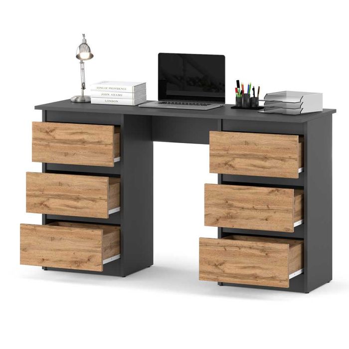 Biurko Szkolne Nowoczesne 6 Szuflad Ofi 120cm Komputerowe Młodzieżowe