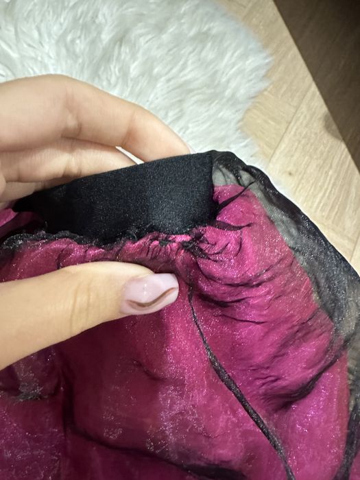 Strój turniejowy do LA XS czarny różowy dwuczęściowy