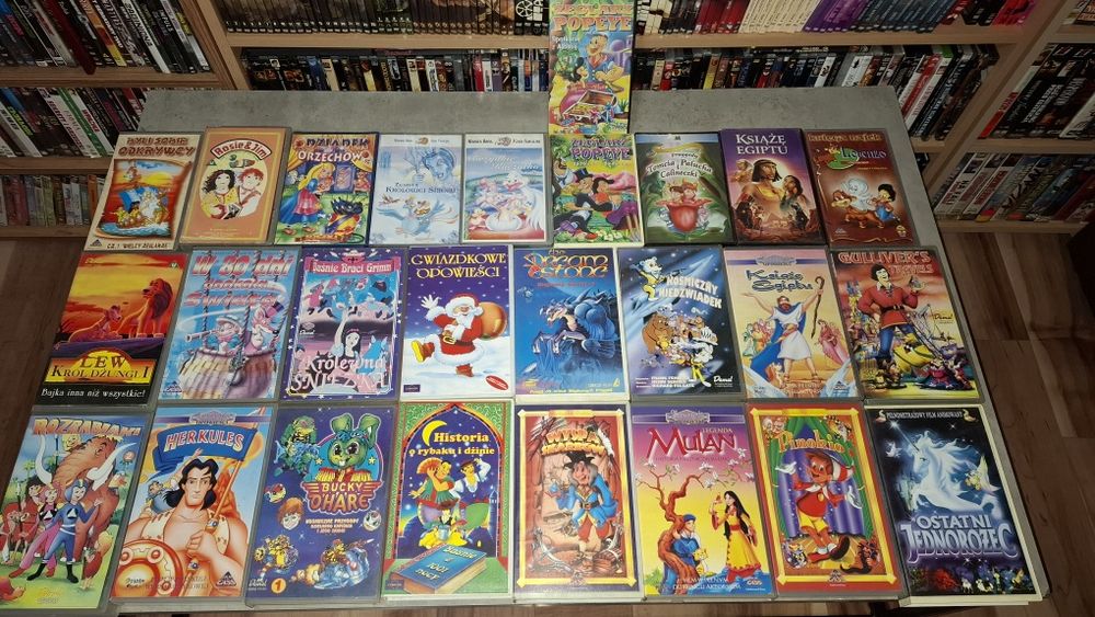 Zestaw 26 bajek z lat 90-tych na VHS